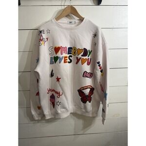 The Mayfair‎ Group Somebody Loves You Crewneck in White Size Medium Large